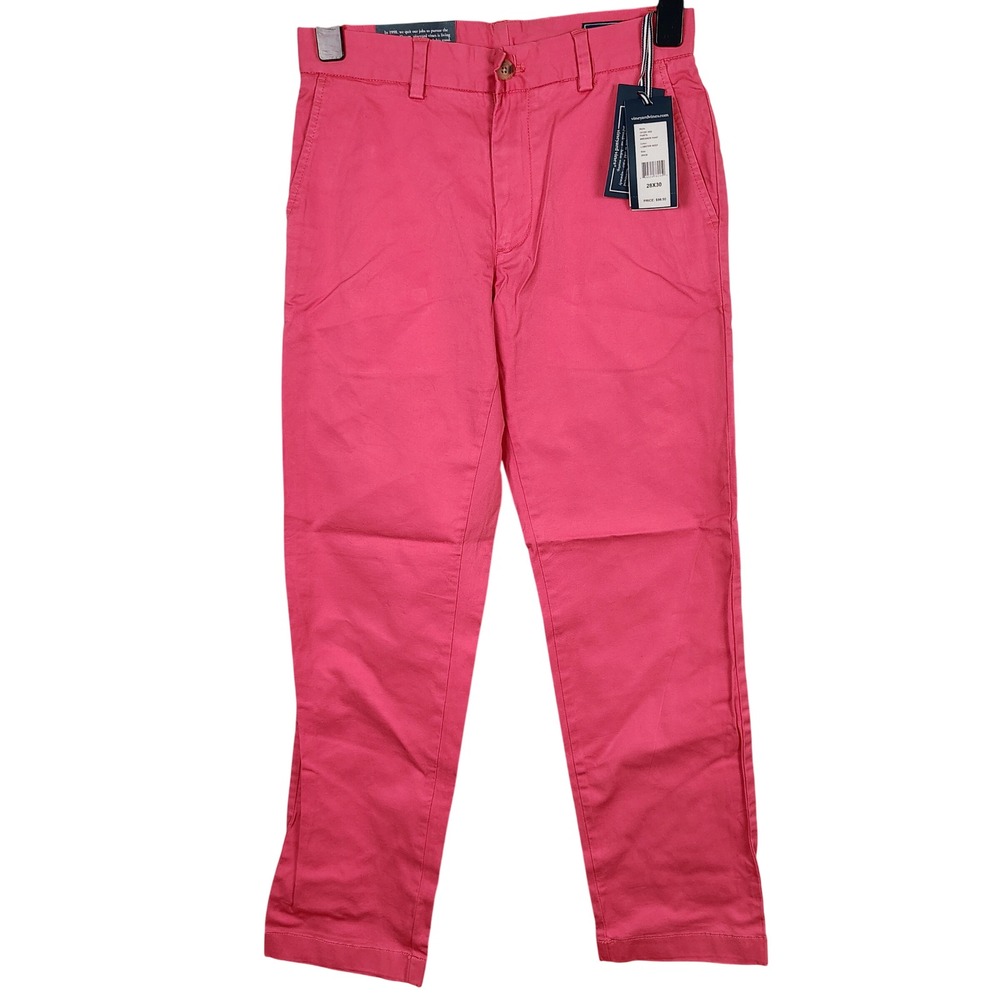NWT Vineyard Vines Mens 28X30 Breaker Pant Pink Lobster Reef Cotton Preppy Core